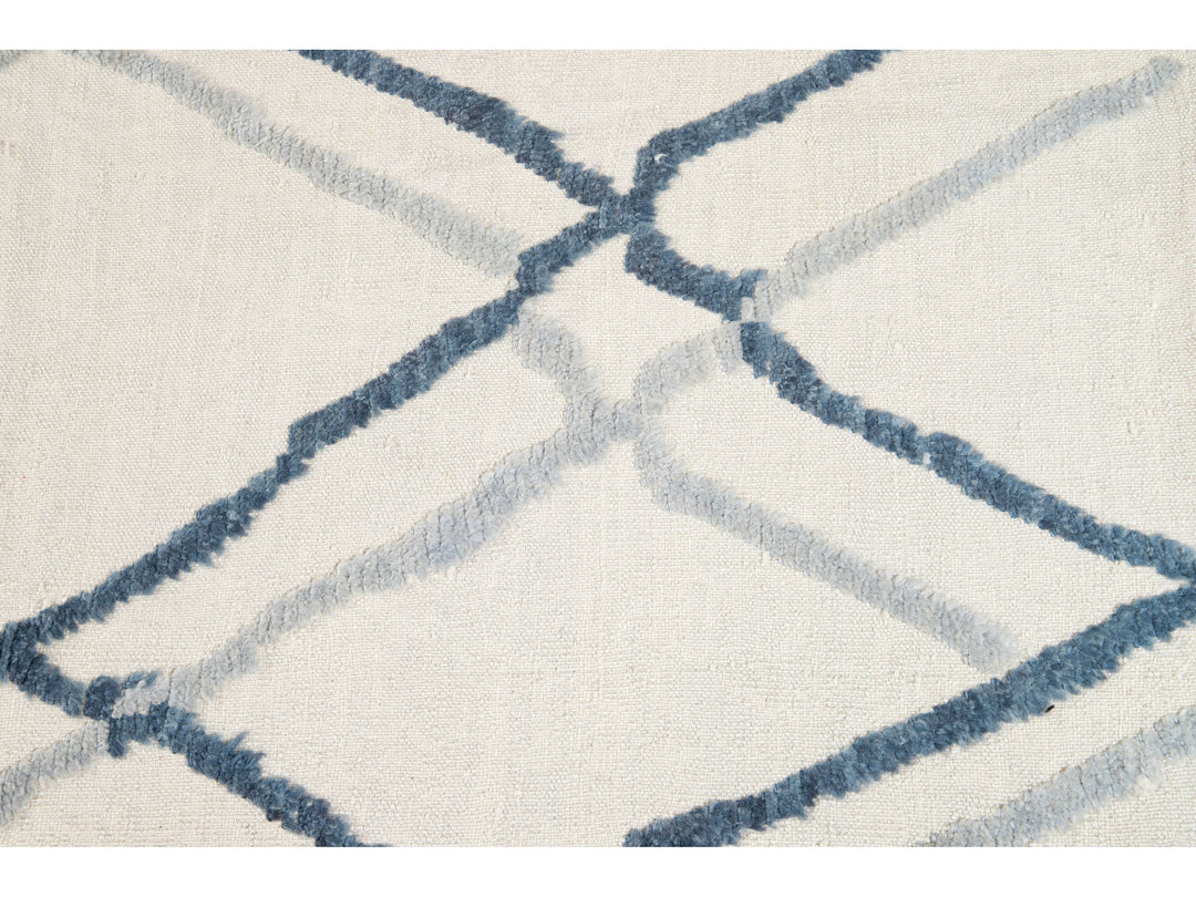 Modern Moroccan Wool Rug 9 X 13