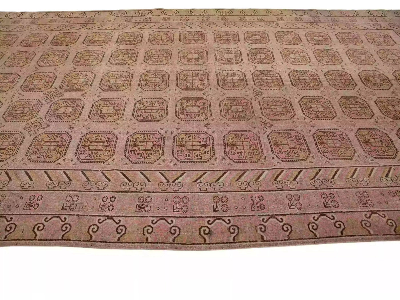 Antique Khotan Wool Rug 9 X 17