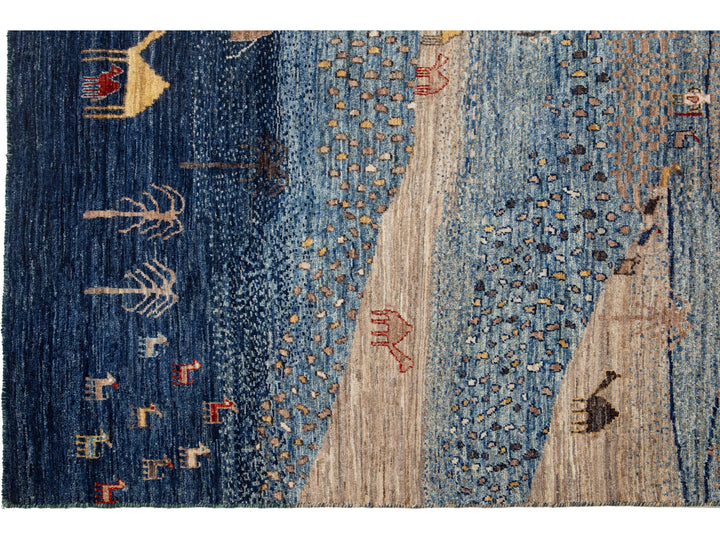 Modern Gabbeh Wool Rug 5 X 7