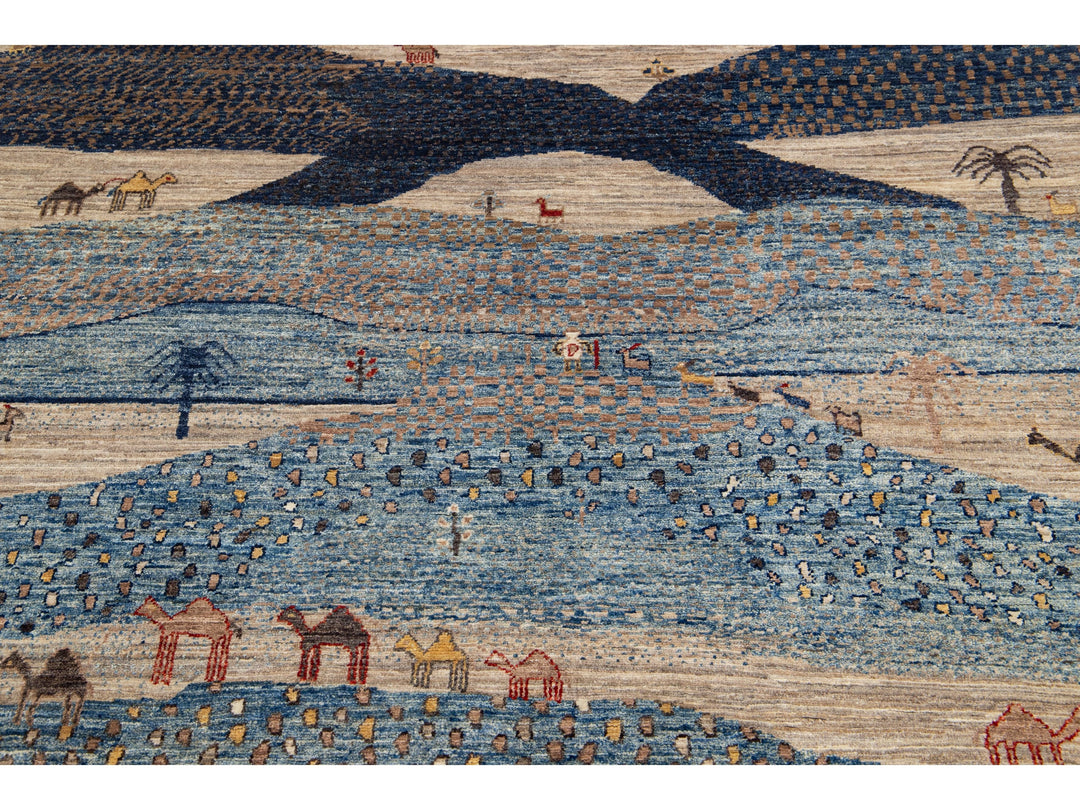 Modern Gabbeh Wool Rug 5 X 7