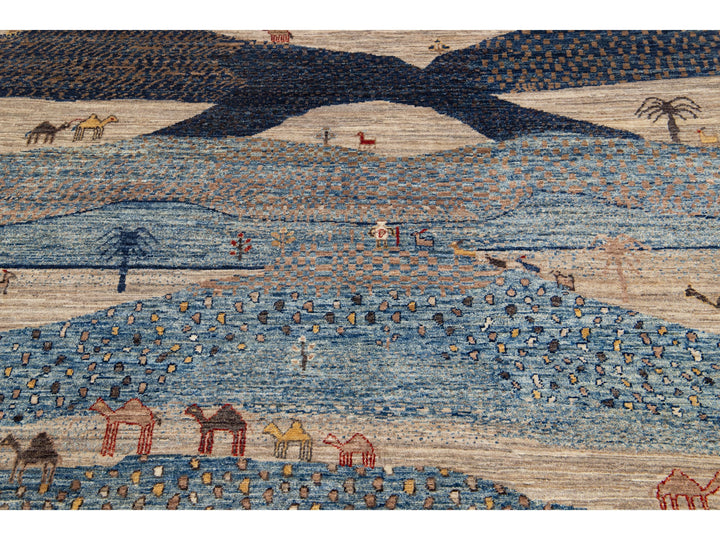 Modern Gabbeh Wool Rug 5 X 7