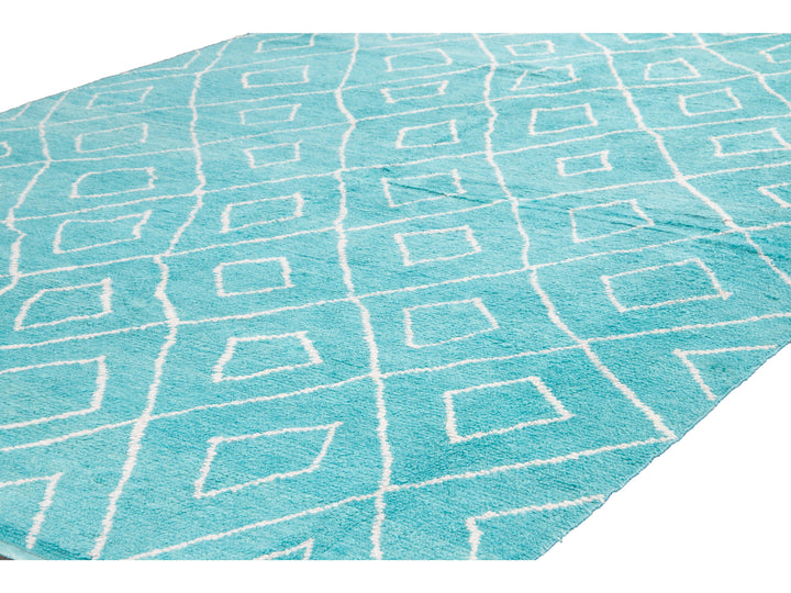 Modern Moroccan Wool Rug 9 X 13