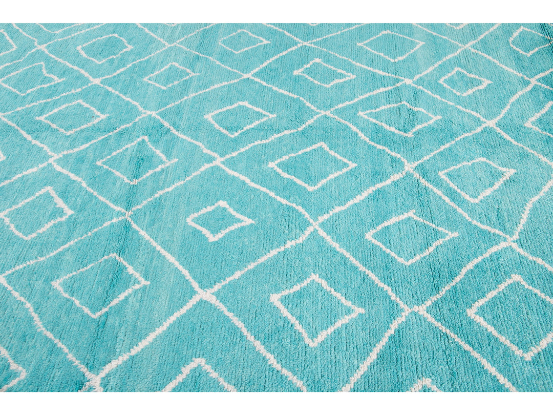 Modern Moroccan Wool Rug 9 X 13
