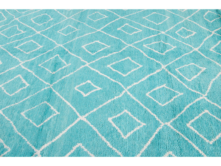 Modern Moroccan Wool Rug 9 X 13