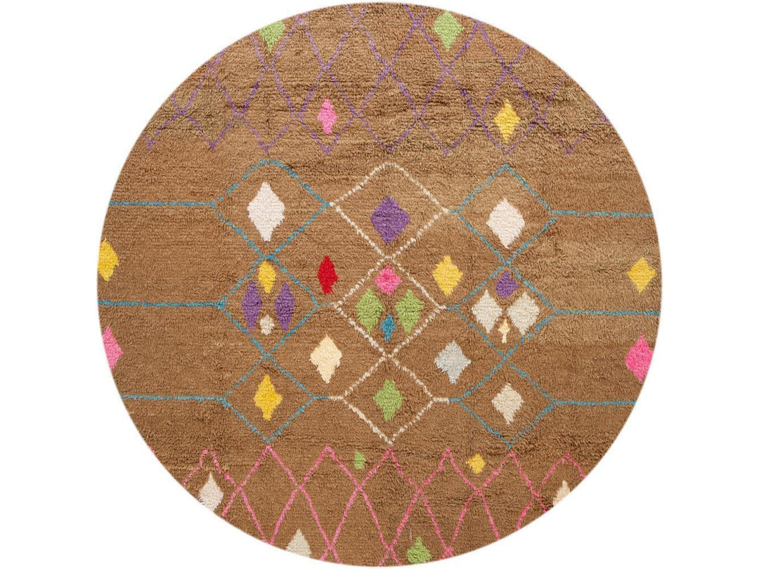 Modern Moroccan-Style Wool Rug 10 X 14