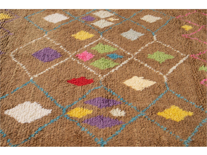 Modern Moroccan-Style Wool Rug 10 X 14