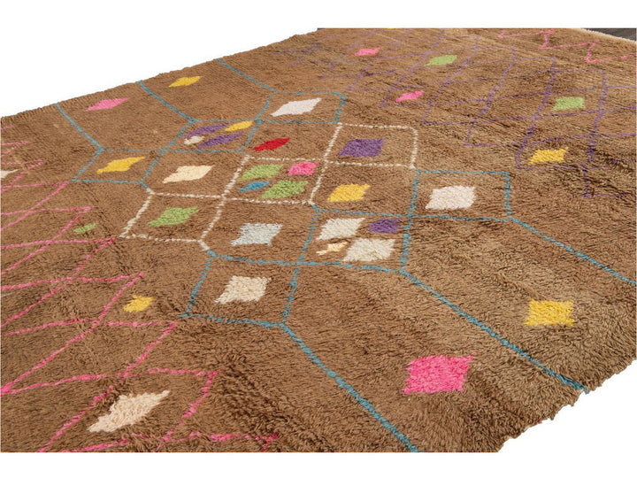 Modern Moroccan-Style Wool Rug 10 X 14