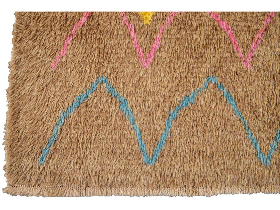 Modern Moroccan-Style Wool Rug 10 X 14