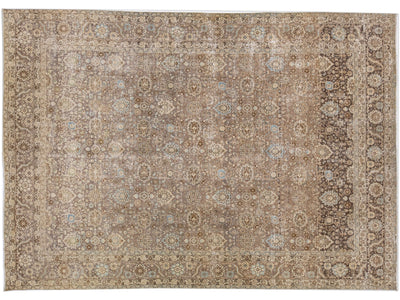 Antique Persian Tabriz Wool Rug 9 X 12