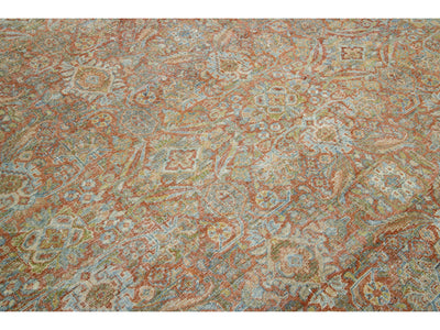 Antique Mahal Wool Rug 12 X 14