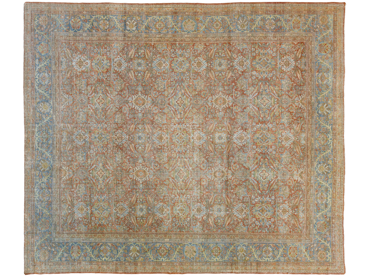 Antique Mahal Wool Rug 12 X 14