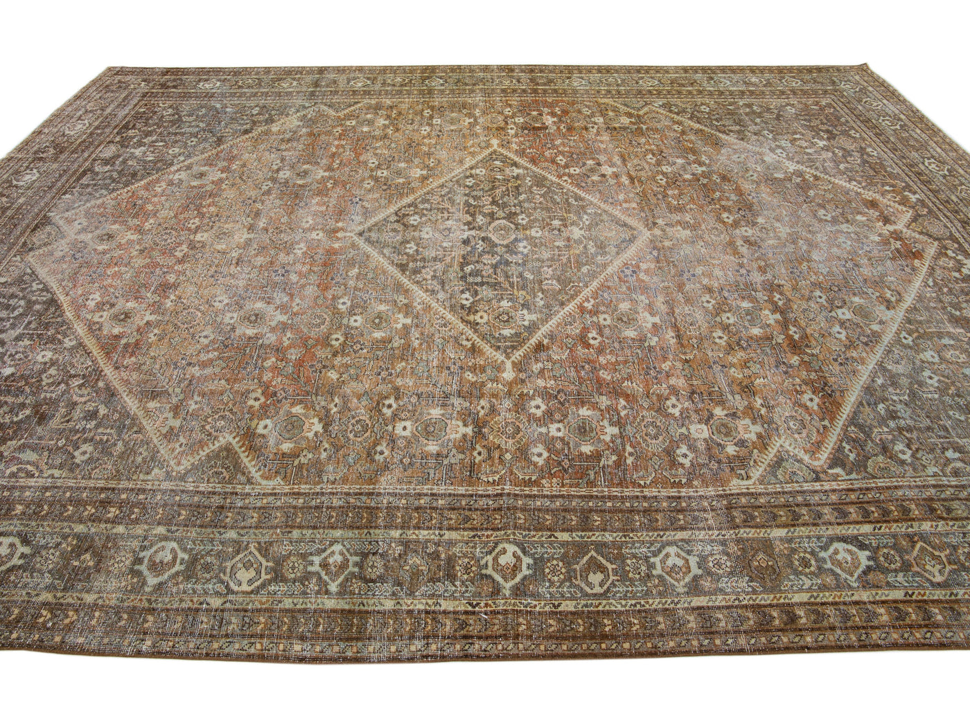 Antique Mahal Wool Rug 11 X 15