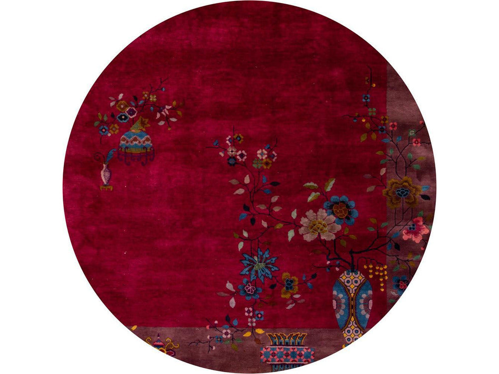 Antique Chinese Art Deco Wool Rug 9 X 11