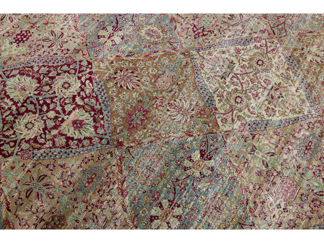 Antique Kerman Wool Rug 12 X 14