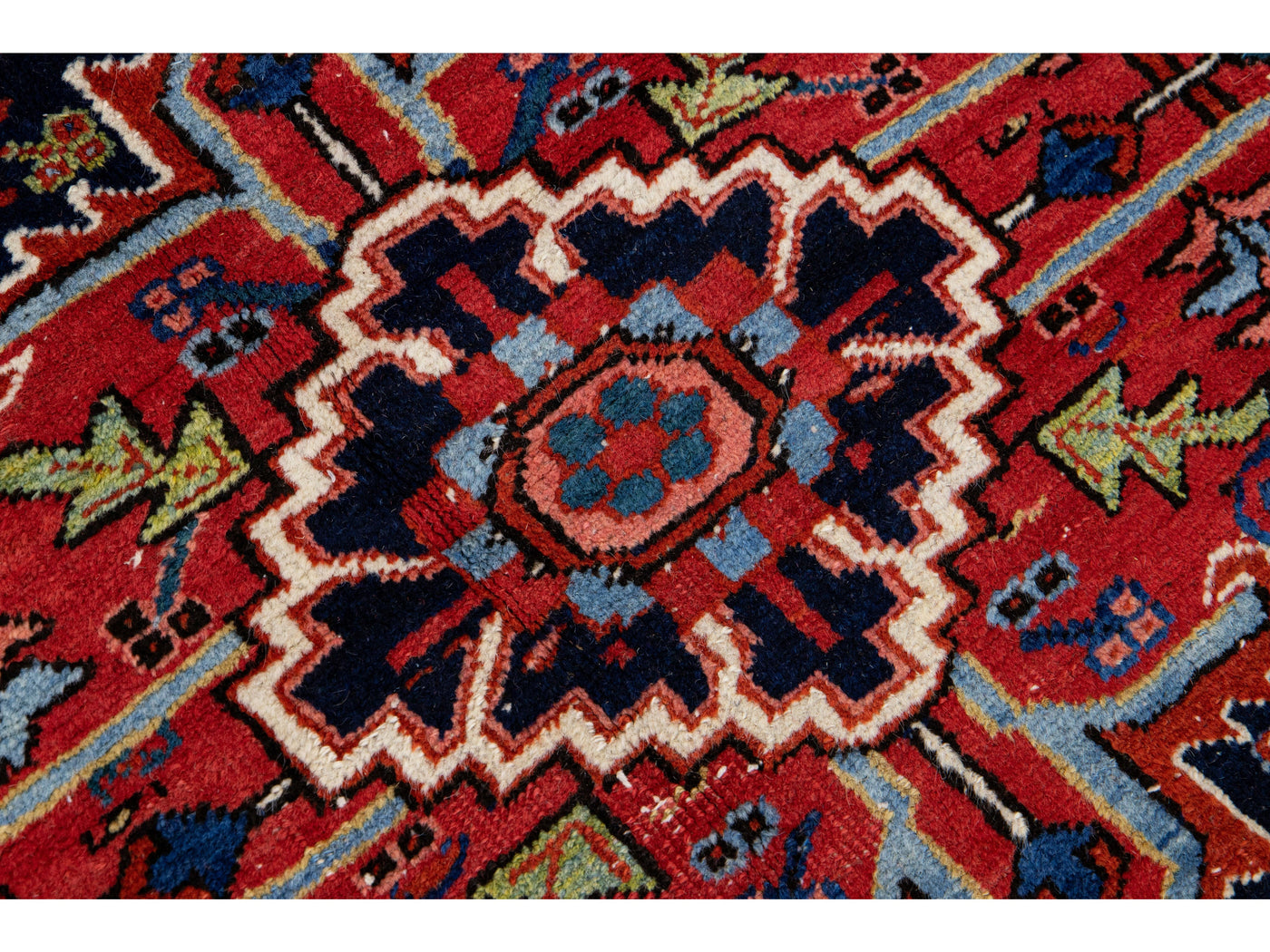 Antique Heriz Wool Rug 9 X 13