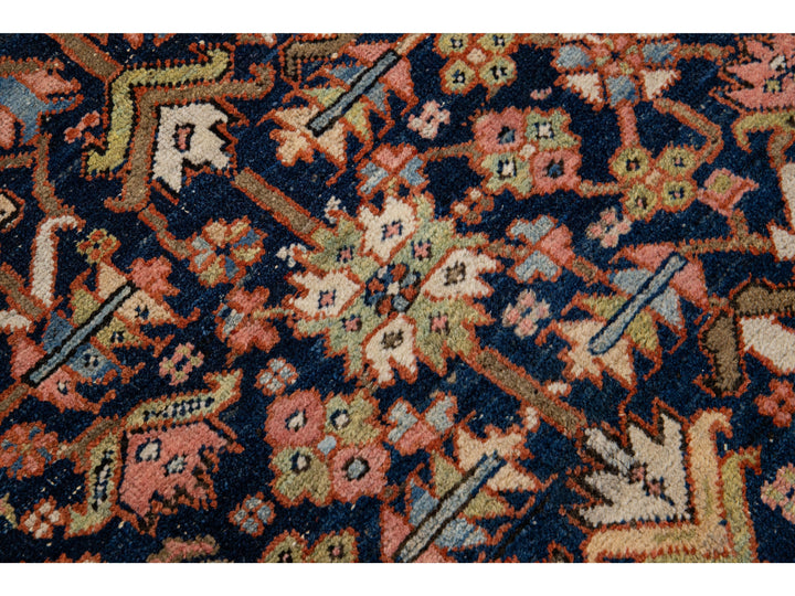 Antique Heriz Wool Rug 9 X 11