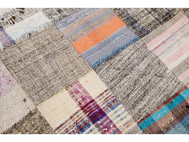 Vintage Turkish Deco Wool Rug 9 X 12
