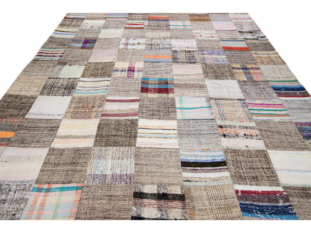 Vintage Turkish Deco Wool Rug 9 X 12