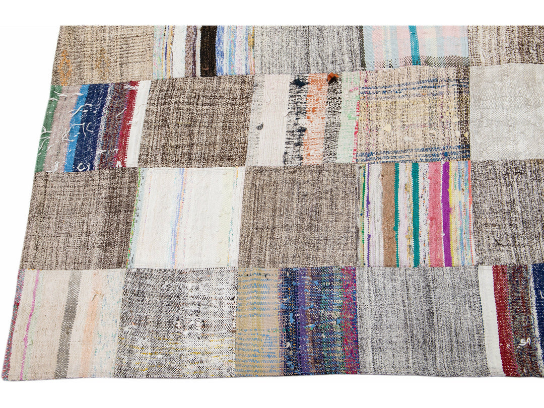 Vintage Turkish Deco Wool Rug 9 X 12