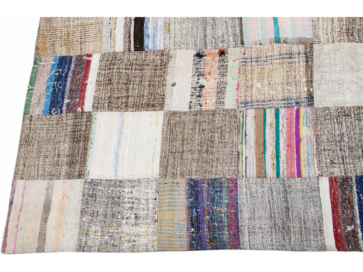 Vintage Turkish Deco Wool Rug 9 X 12