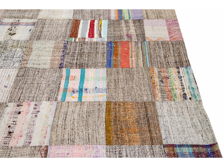 Vintage Turkish Deco Wool Rug 9 X 12