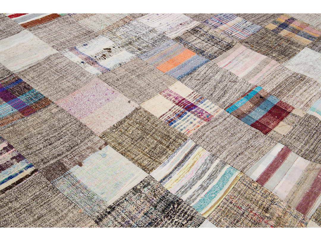 Vintage Turkish Deco Wool Rug 9 X 12