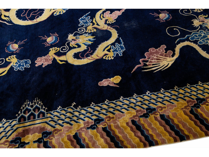 Antique Chinese Peking Wool Rug 10 X 13