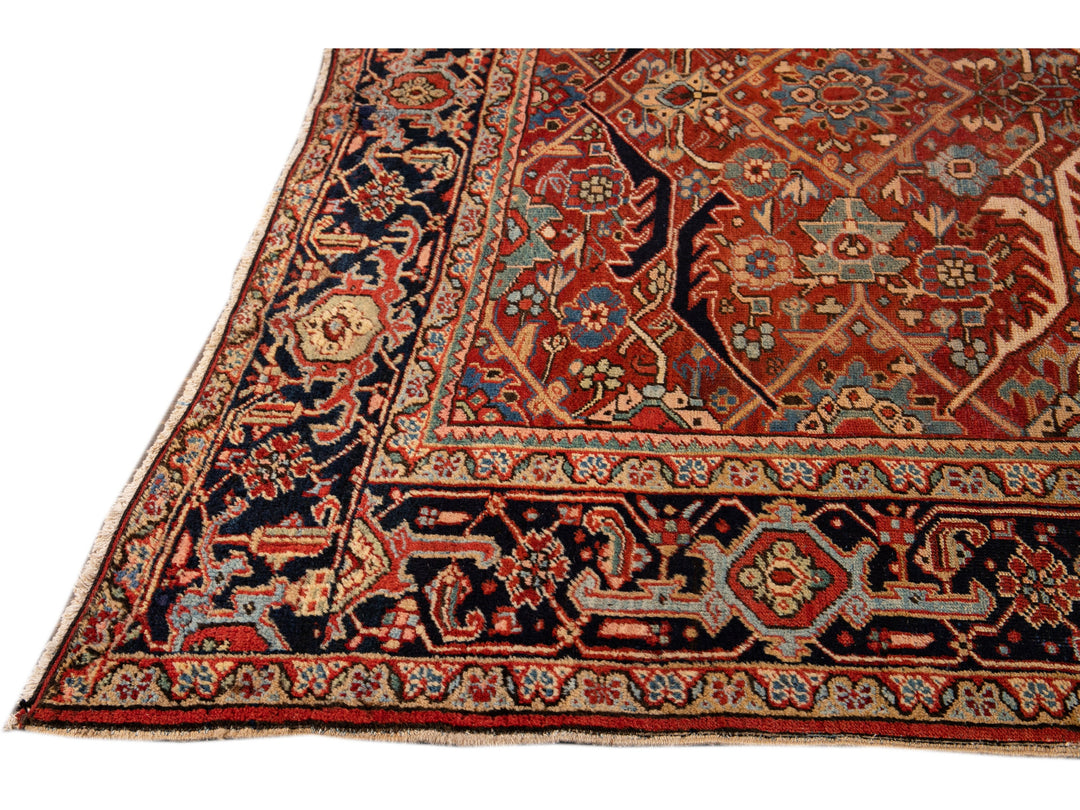 Antique Persian Serapi Wool Rug 8 x 11