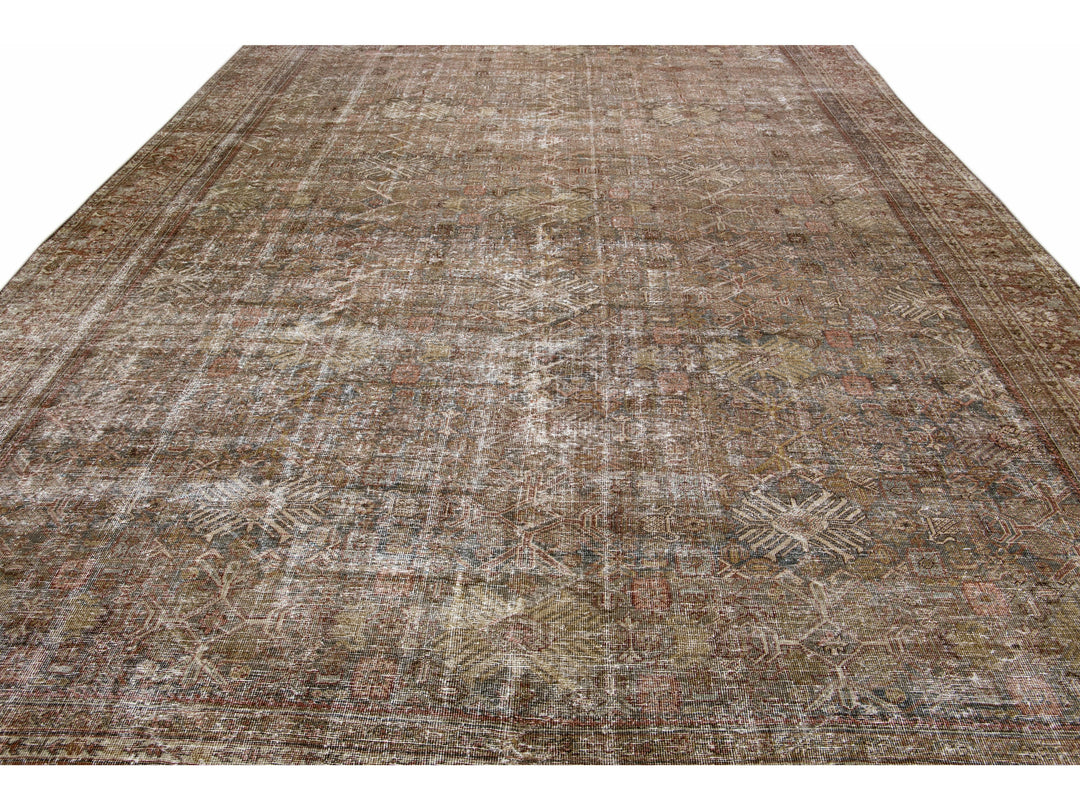 Antique Mahal Wool Rug 11 X 18