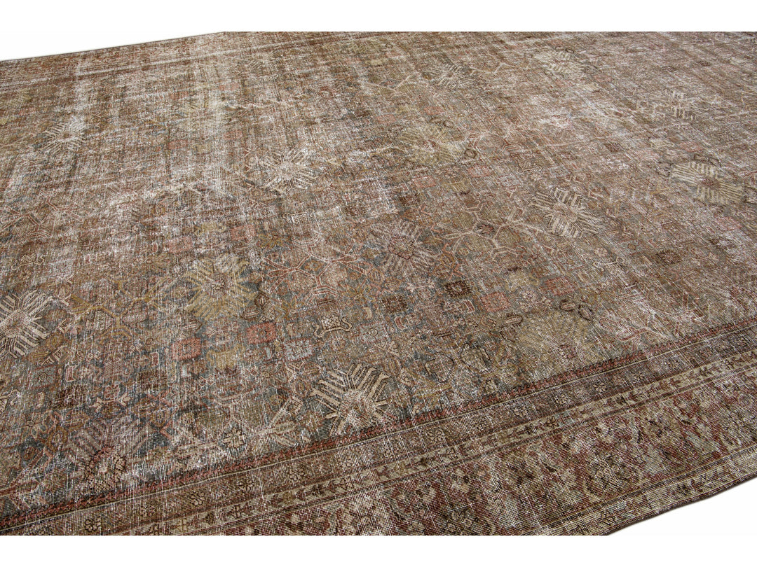 Antique Mahal Wool Rug 11 X 18