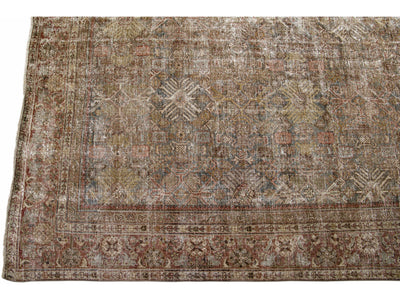 Antique Mahal Wool Rug 11 X 18