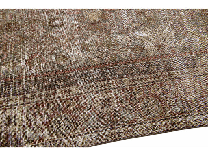 Antique Mahal Wool Rug 11 X 18