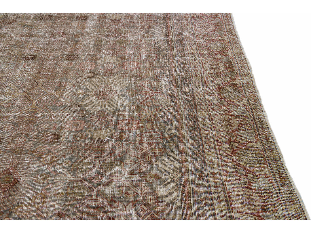 Antique Mahal Wool Rug 11 X 18