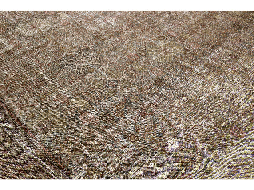 Antique Mahal Wool Rug 11 X 18