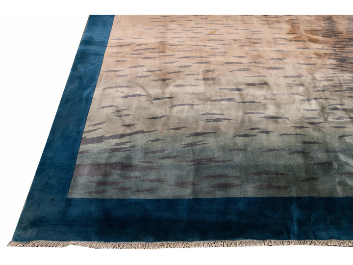 Antique Art Deco Chinese Wool Rug 12 X 15