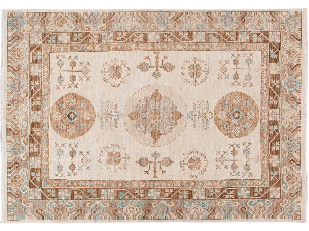 Modern Khotan Style Wool Rug 10 X 14