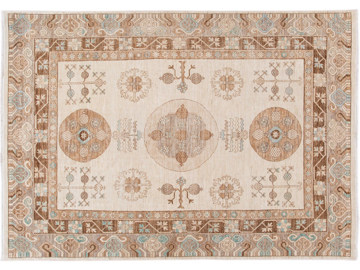 Modern Khotan Style Wool Rug 10 X 14