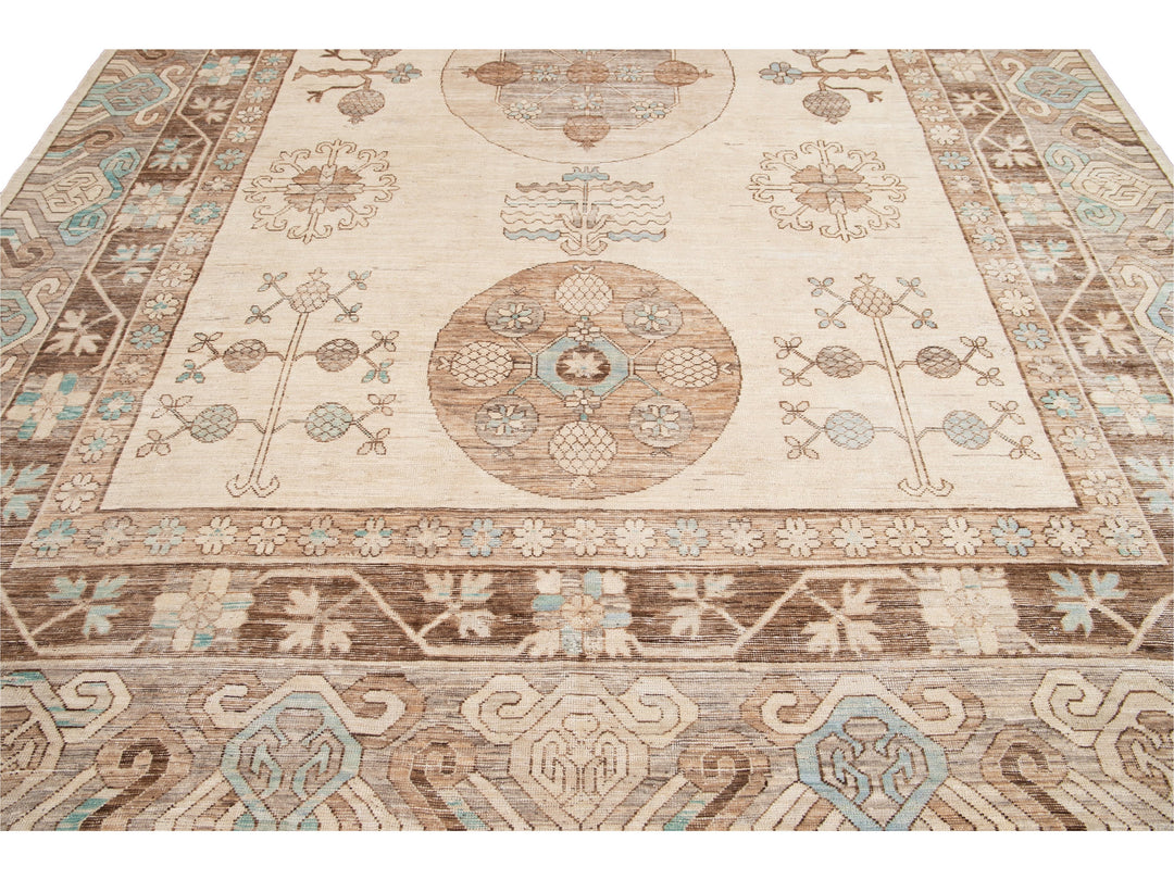 Modern Khotan Style Wool Rug 10 X 14