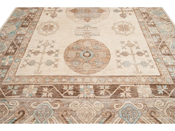 Modern Khotan Style Wool Rug 10 X 14