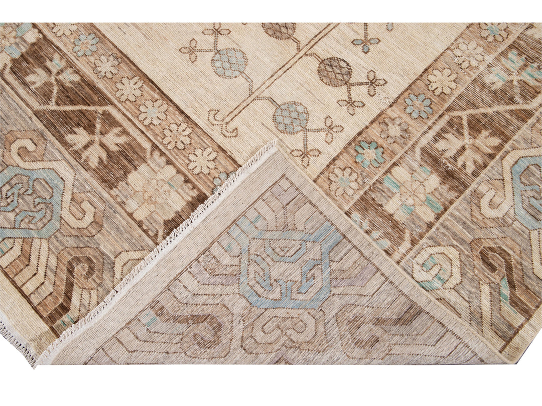 Modern Khotan Style Wool Rug 10 X 14