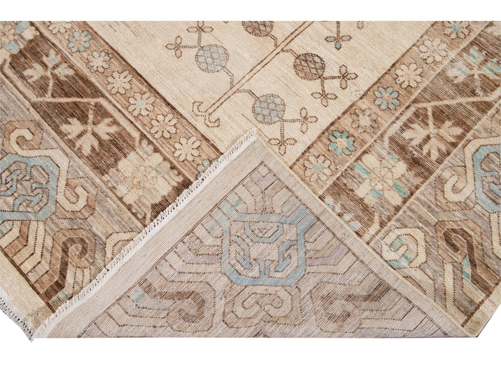 Modern Khotan Style Wool Rug 10 X 14