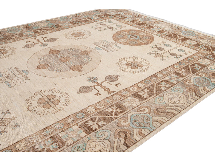 Modern Khotan Style Wool Rug 10 X 14
