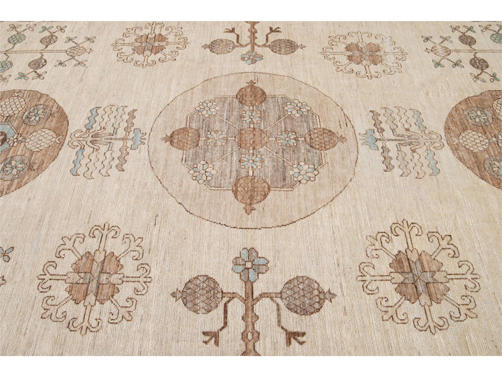 Modern Khotan Style Wool Rug 10 X 14