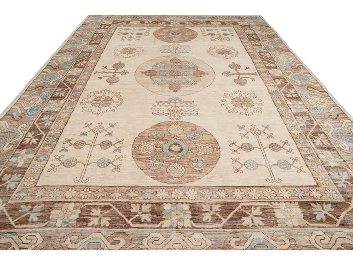 Modern Khotan Style Wool Rug 10 X 14