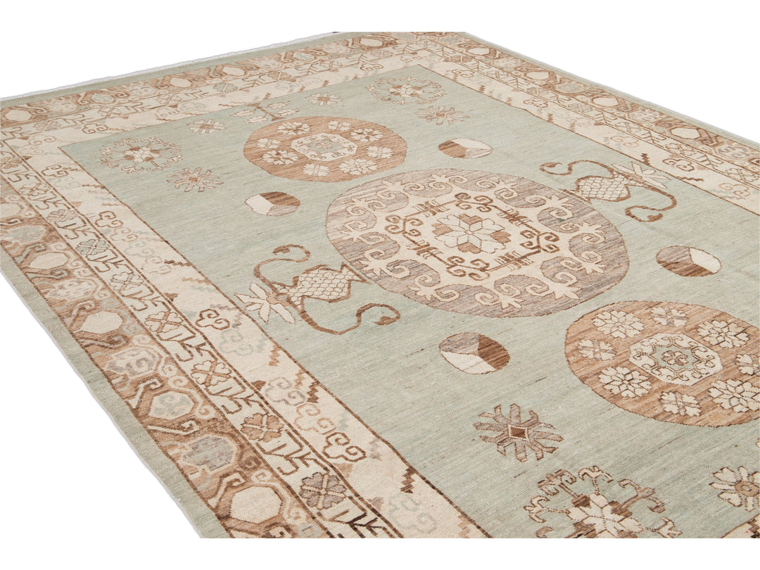 Modern Khotan Style Wool Rug 8 X 14