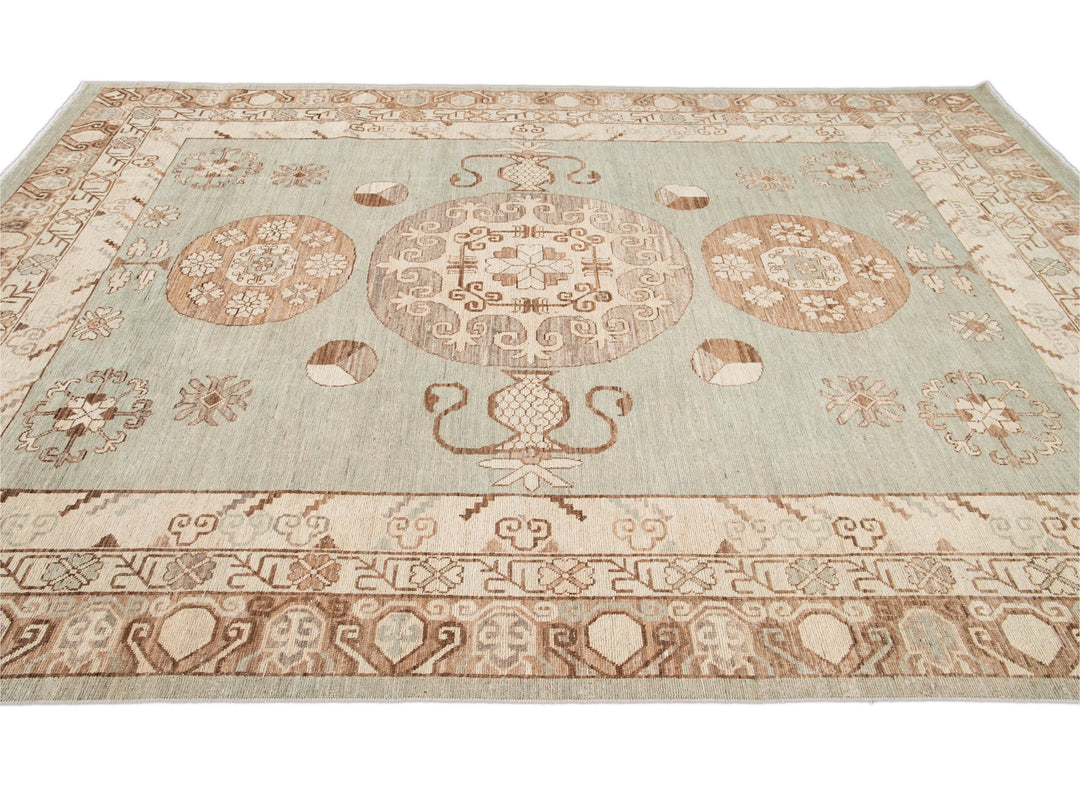 Modern Khotan Style Wool Rug 8 X 14