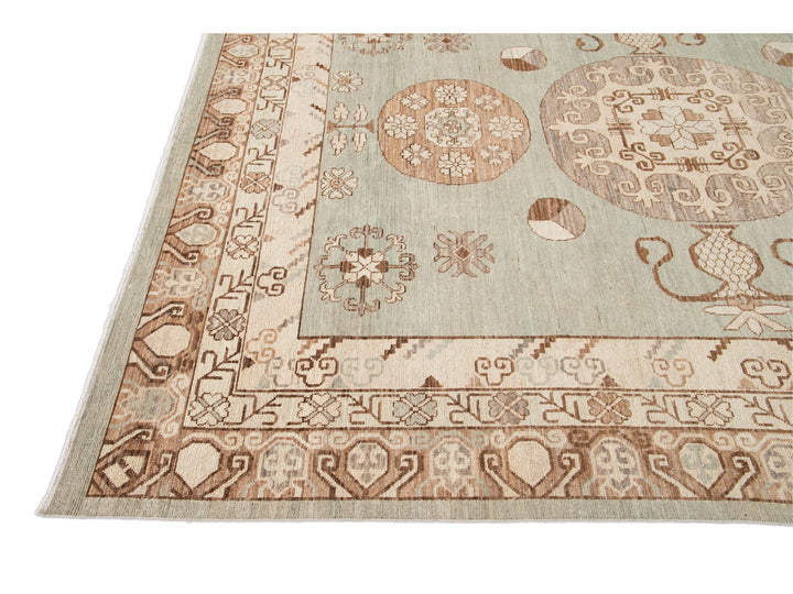 Modern Khotan Style Wool Rug 8 X 14