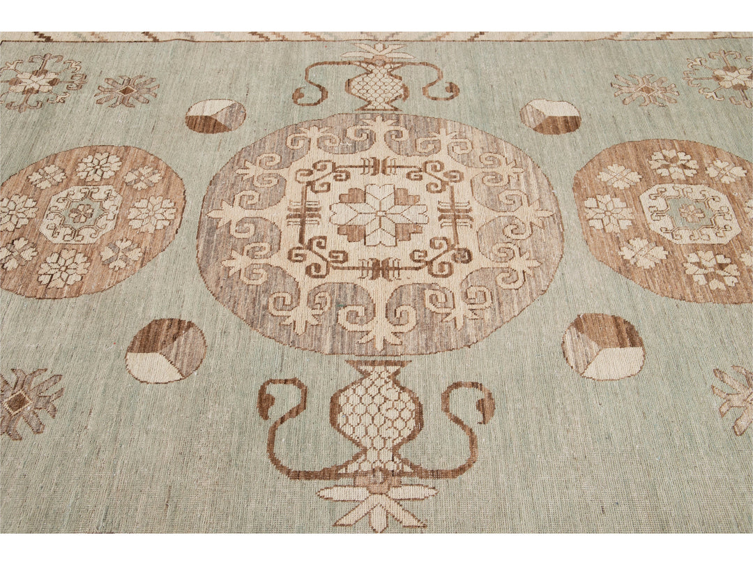 Modern Khotan Style Wool Rug 8 X 14