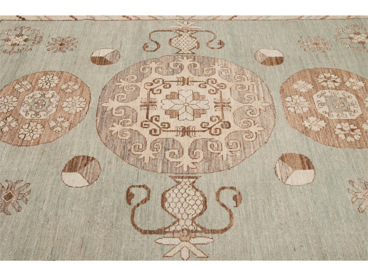 Modern Khotan Style Wool Rug 8 X 14