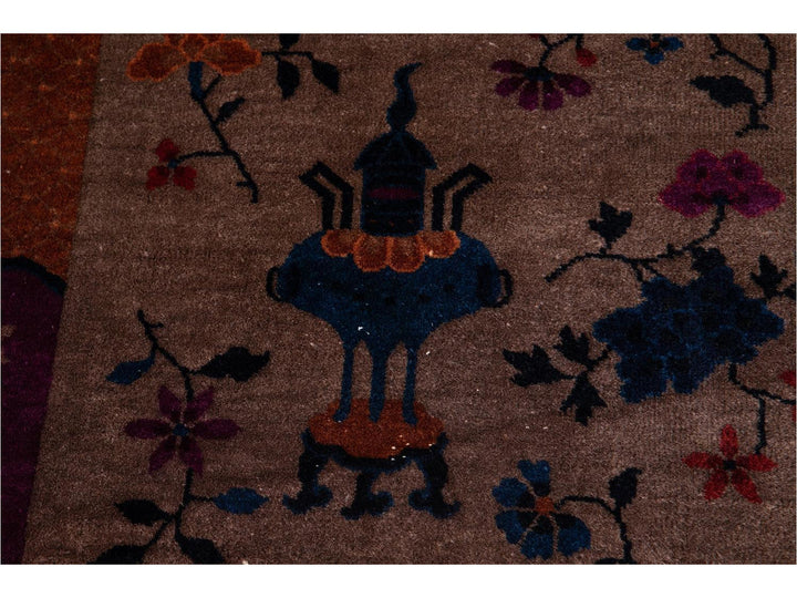 Antique Chinese Art Deco Wool Rug 8 X 10